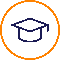 a small icon with a graduation cap